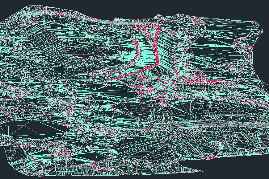 TIN surface model generated from UAV aerial mapping data